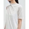Anggae Draped Asymmetrical Knit Dress Ivory