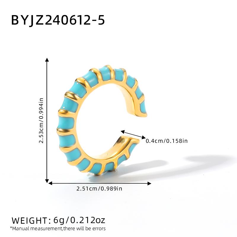 Multicolor Oil Drip Enamel Stainless Steel Open Rings For Women Trendy Textured High Quality Geometry Charm Zircon