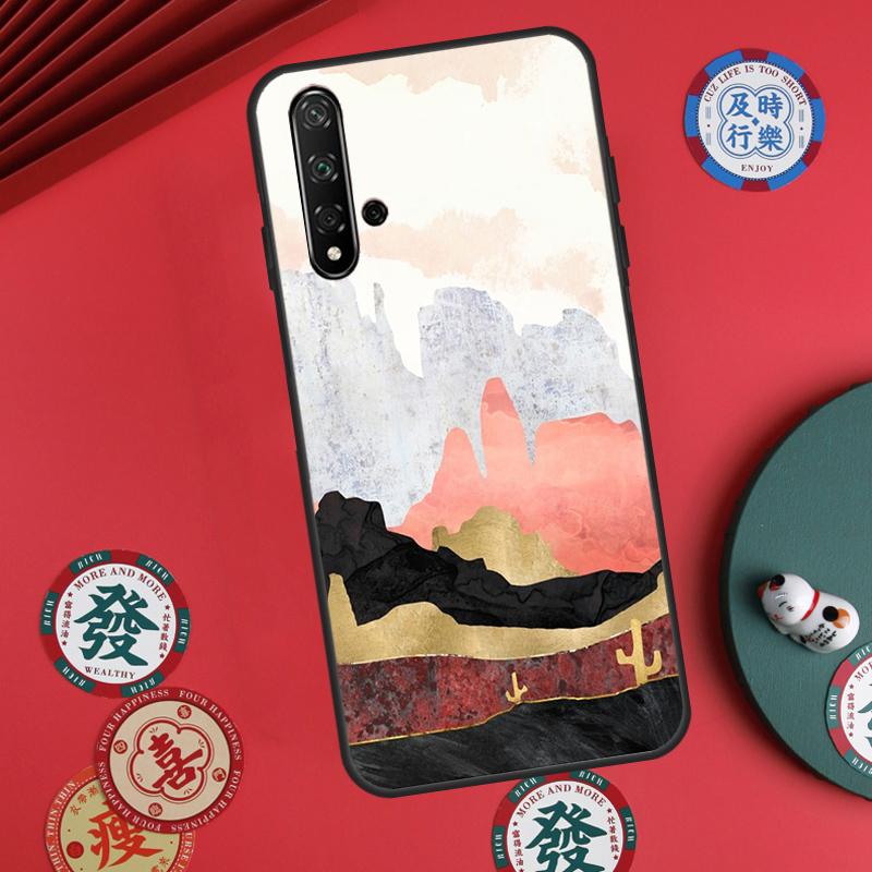Gold Landscape painting For Huawei Nova 12s 12i 7i 8i 11i Y73 Y70 Y90 Y60 Y72 Y61 Y91 9 10 SE P30 Pro P40 Lite Case