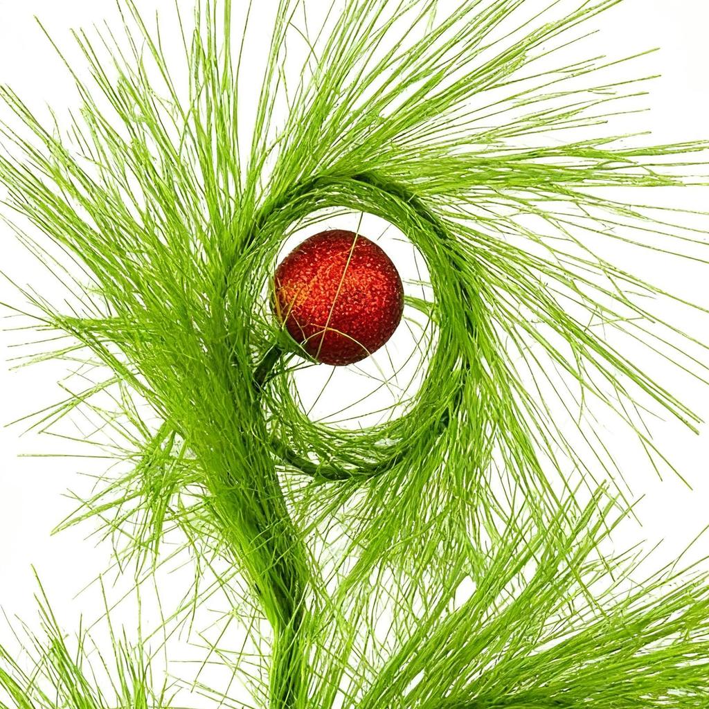 5pcs Christmas Tree Toppers 17 Inch Green Curly Tree Shaped Decorations 3-fork Reed Christmas Branches Christmas Tree Decoration