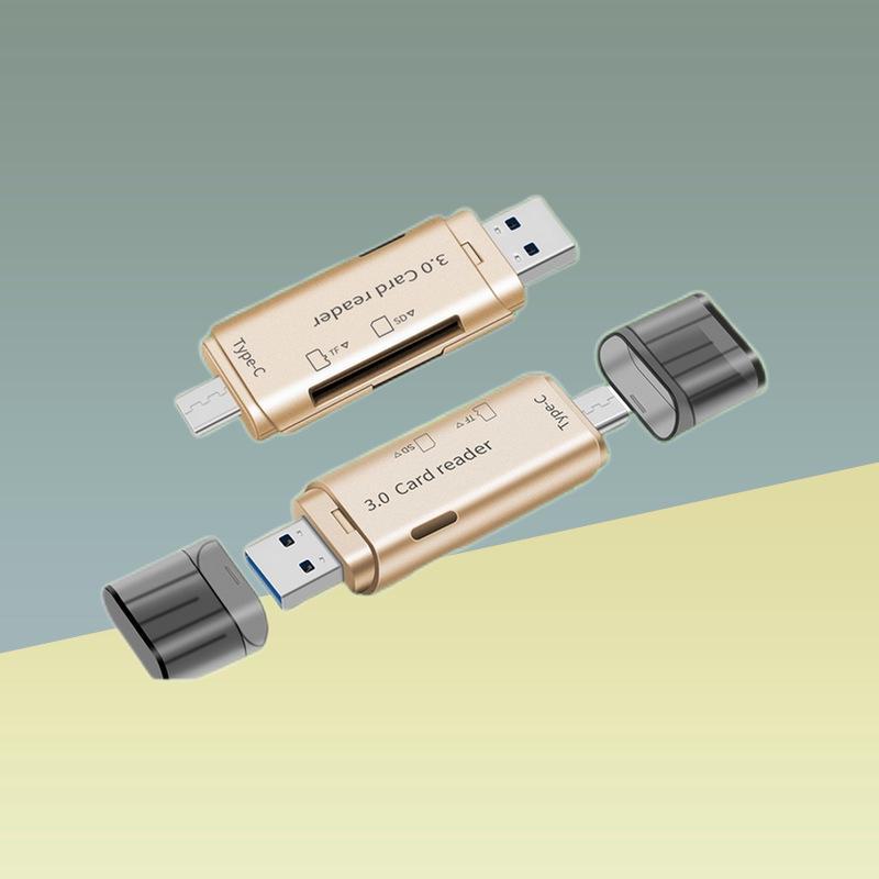 Typ-C auf USB 3.0 All-in-One-Dual-Use-OTG-Kartenleser für SD/TF-Karten