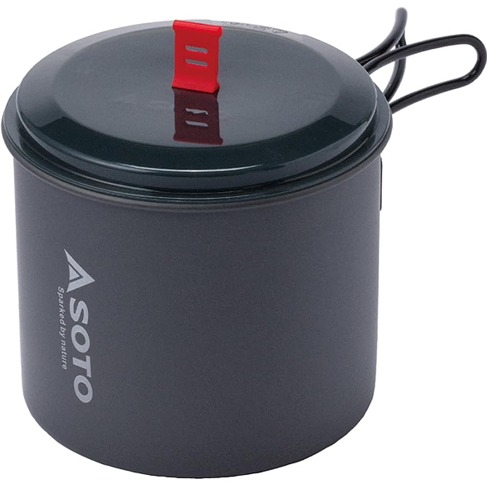 SOTO New River Pot M SOD-511 1000ml Lightweight Compact Aluminum Outdoor Cooking Pot with Resin Lid