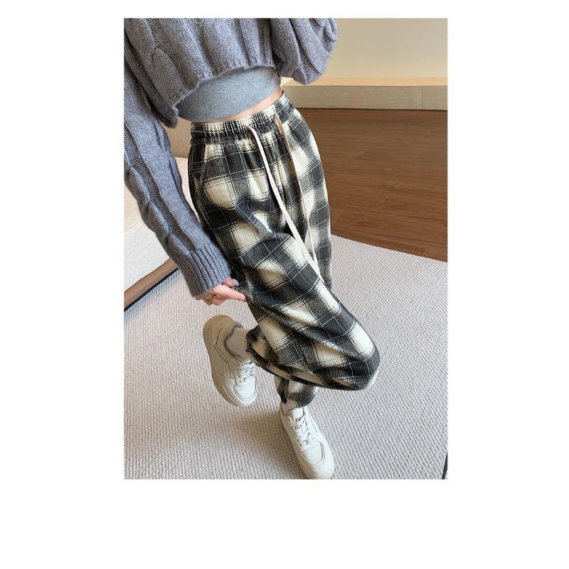 

Женские повседневные широкие брюки с зауженными штанинами, осенне-зимние, с плюшевой подкладкой, утолщенные, прямые, новые спортивные брюки с высокой посадкой 2XL