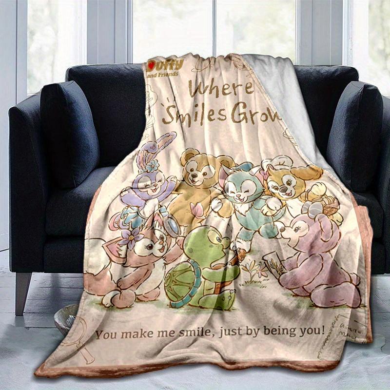 1pc, Duffy and Friends (12) Home Decor Flannel Blanket, Perfect Gift for Bedroom, Living Room, Travel, Camping, Car, Beach, Office Nap, Ideal Sofa Thr