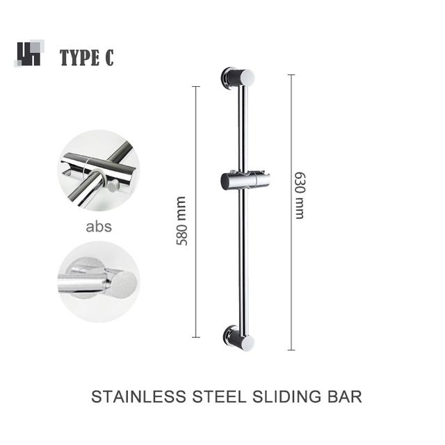 

Shower Lifting Bar Silver Chrome Bathroom Handheld Shower Adjustable ABS Bracket Stainless Steel Rod Sliding Bar Shower Set