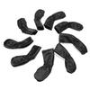 9PCS Golf Club Head Cover PU Waterproof Double Sided Embroidery Protective Golf Head Cover for Training Black and White