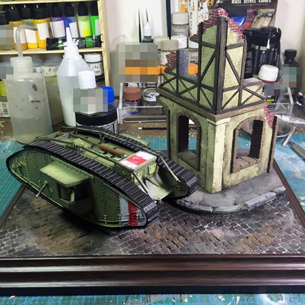 1/35 Scale Dioramas Table Building Model Ruins Warfare Burning Buildings Models