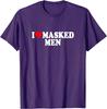 I Love Masked Men Graphic T-Shirt Funny Booktok Themed Casual Short Sleeve Crewneck Tee