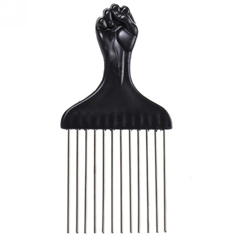 1 Pcs Fashion and Professional Salon Use Black Fist Metal African Hair Pik Afro Hair Comb