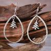 Retro Christmas Tree Hollow Water Drop Earrings - Fashionable High-End Women's Gift