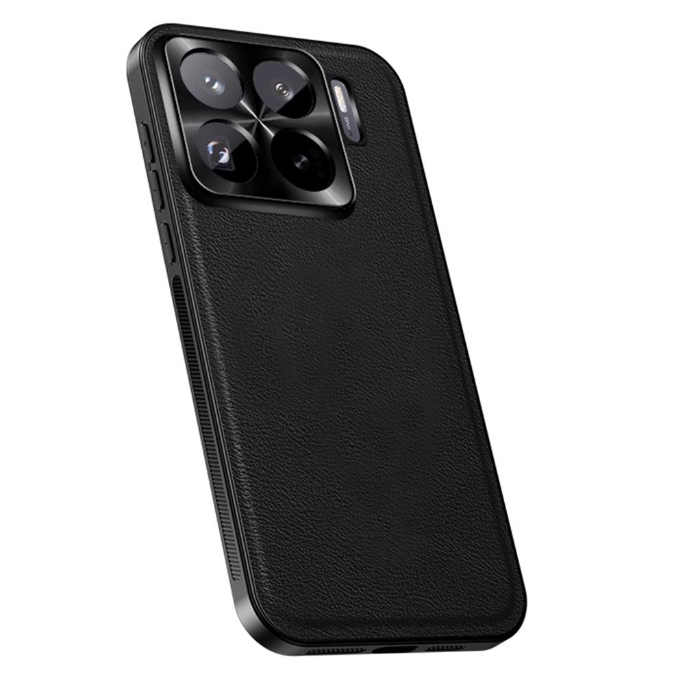 For Xiaomi 15S Pro Case PU+TPU+PC Phone Back Cover with Metal Lens Frame