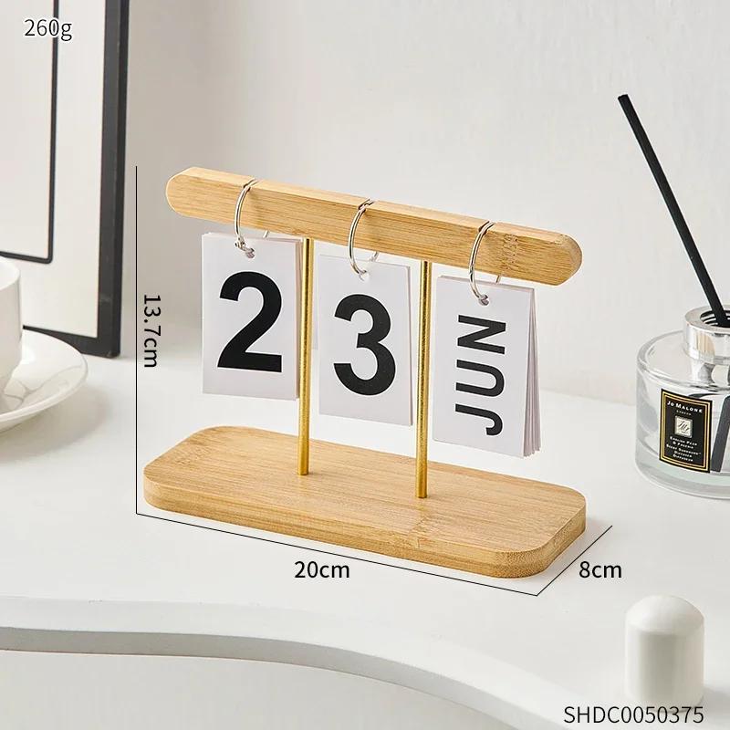 Simple Living Room Office Decoration Wooden Calendar Ornament Modern Desk Accessories Simple Home Decor Crafts Gift