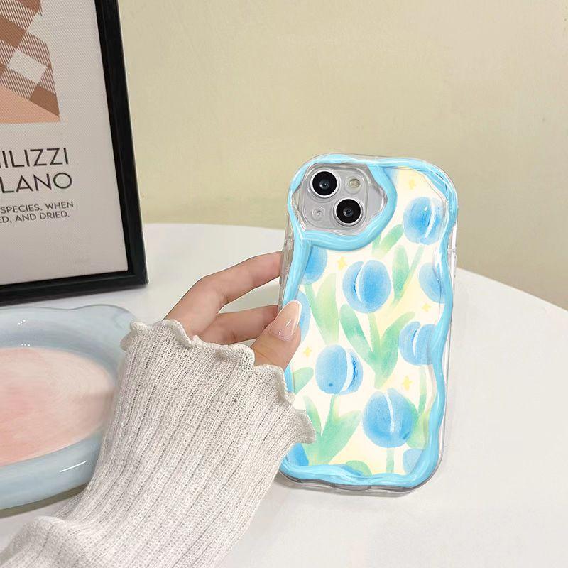 Fresh Tulip For iPhone17promax Phone Case Apple 16 Cream Wave 14/13 Soft Case 15