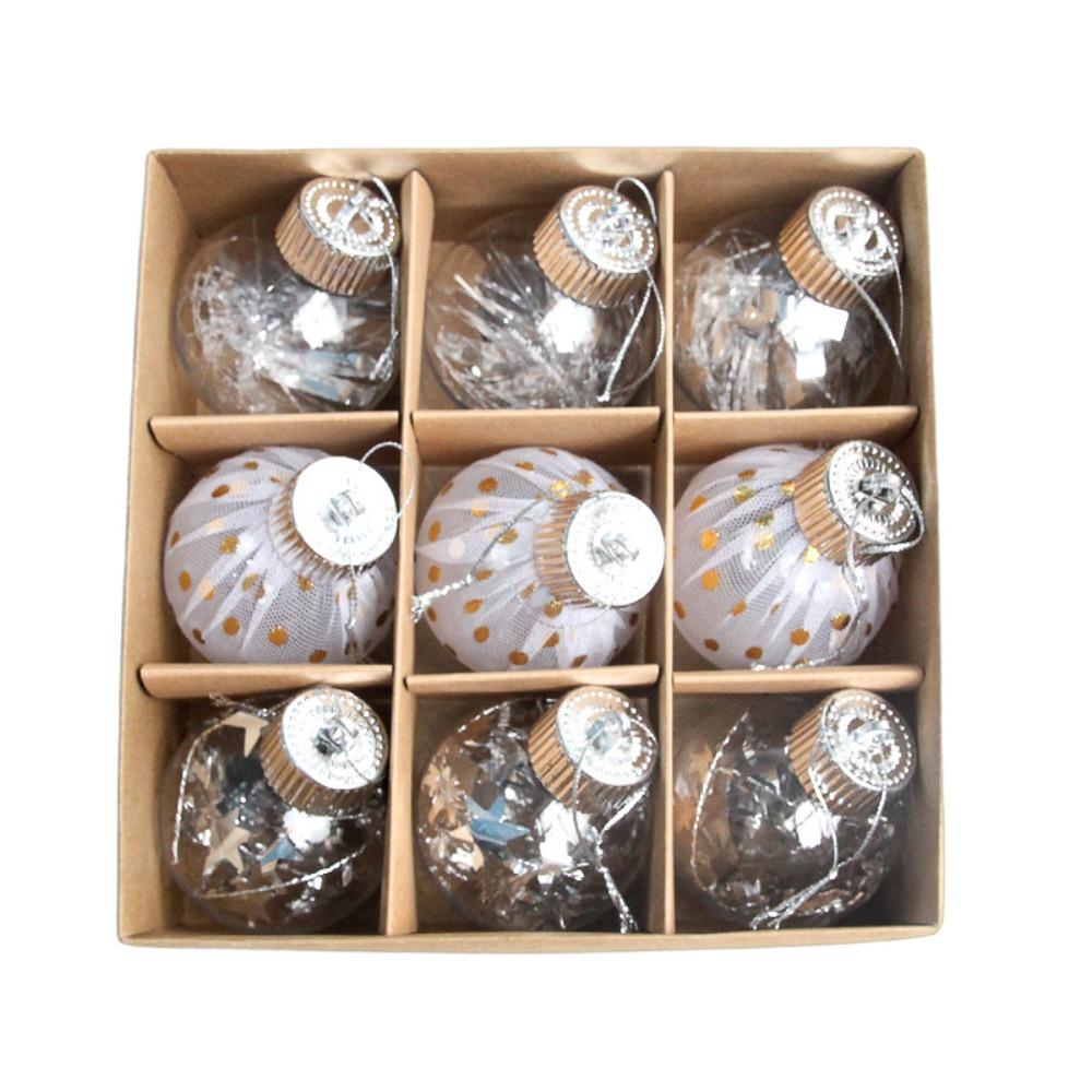 

9pcs Shatterproof Christmas Balls Pendant Set DIY Merry Christmas Decor Hotel Mall Style 1