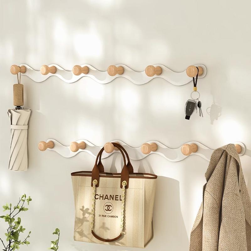 Holzhaken Badezimmer Toilette Handtuchhaken Mantelhaken Stanzfrei Türhänger