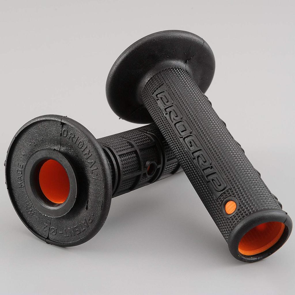 Daytona PROGRIP Motorcycle Grips for Handlebar Diameter 120mm Gel 799 Type 98148 22.2 (Off-Road) Anti-Vibration End-Penetrating Black/Orange