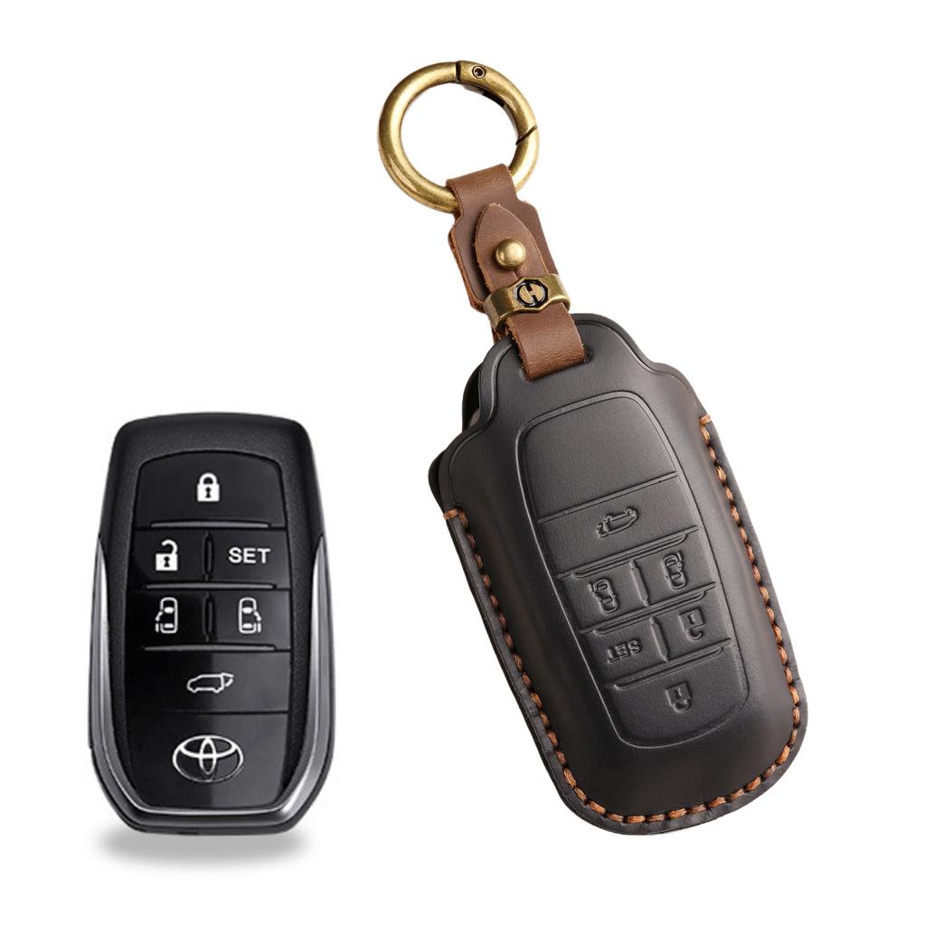 Vintage Key Cover For Toyota Gryvia Xena Key Bag Elfa Leather Protective Case Ring