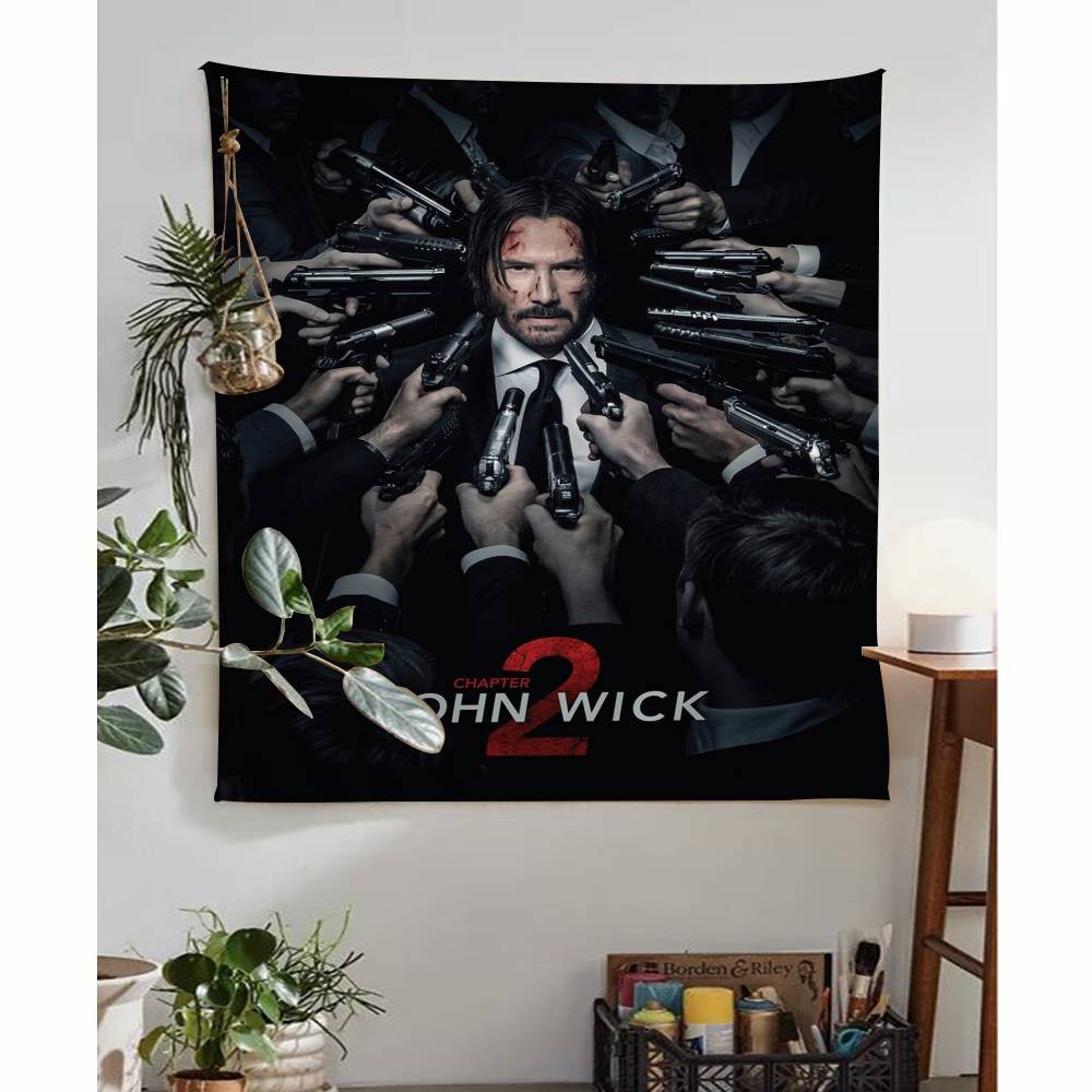 1PC JOHN WICK Cartoon Tapestry Wall Hanging Decoration Household Home Decor
