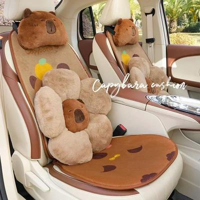 Peluş Sevimli Ayı Sıcak Araba Koltuk Başlığı Otomatik Koltuk Baş Desteği Boyun Yastığı Koruyucu Dinlenme Minderi Bel Desteği Araba İç Aksesuarı