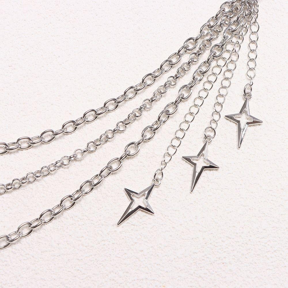 Gothic Quasten Hosenkette Hip Hop Mehrschichtige Schlüsselanhänger Mode Stern Taillenkette Für Frauen Mann