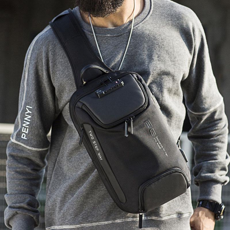 New Style Chest Bag Men's Anti-theft Shoulder Bag Technology USB Portable Outdoor Men's Cross-body Chest Bag