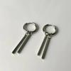 Trendy Titanium Steel Rectangular Stud & Drop Earrings for Men and Women - High-End Long Bar Design In Cold Style