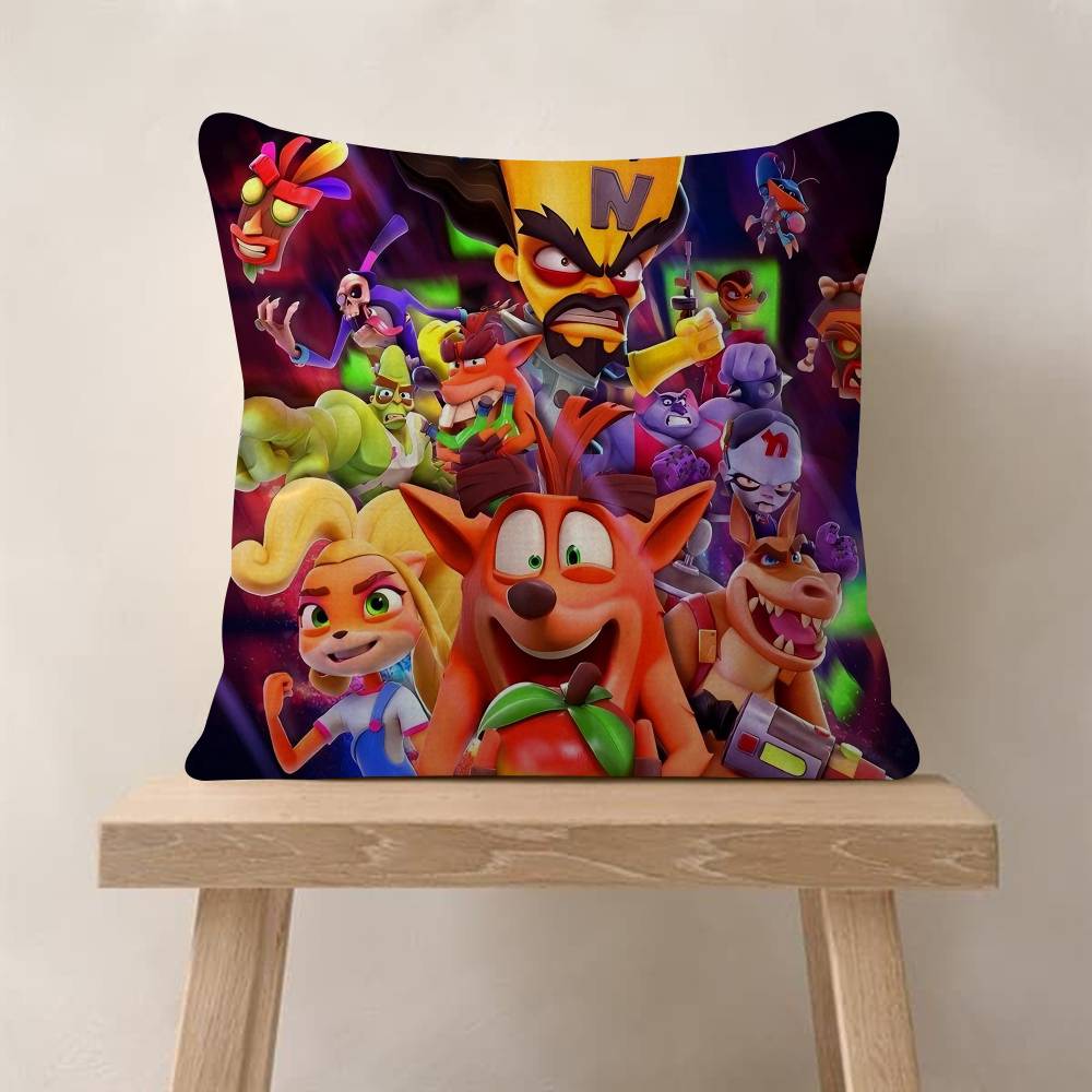 Game CCrash Bandicoots Pillow Cover Design Cushion Cover Decor Holiday Decorati