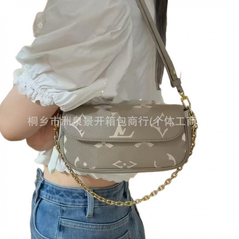 Womens Genuine Leather Crossbody Bag Fashion Versatile Shoulder Large Capacity Khaki Series