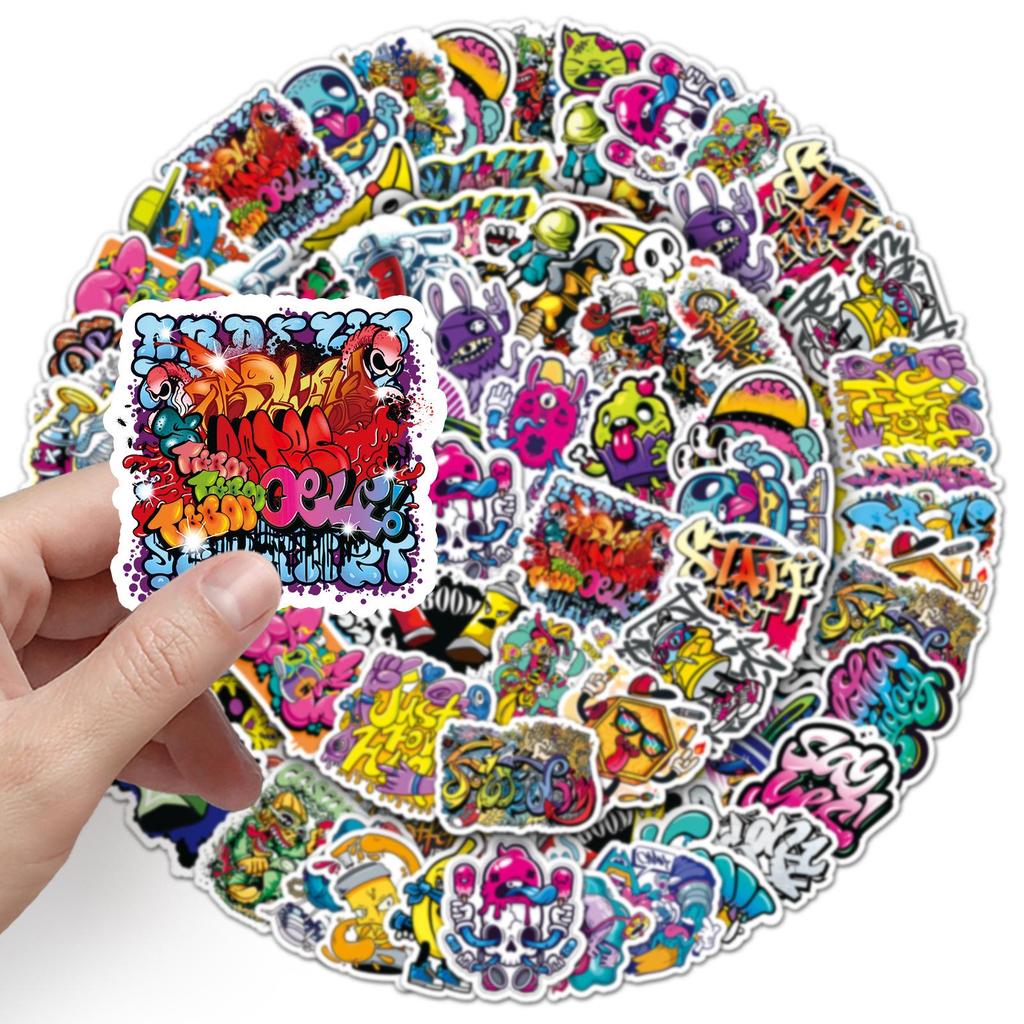 50 Waterproof Graffiti Stickers: Trendy, Creative, DIY for Hand Accounts, Phone Cases, Suitcases