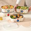 1Pcs Cartoon Pattern Heat Preservation Lunch Box Microwaveable Stainless Steel Partitioned Lunch Box For Student Office Use