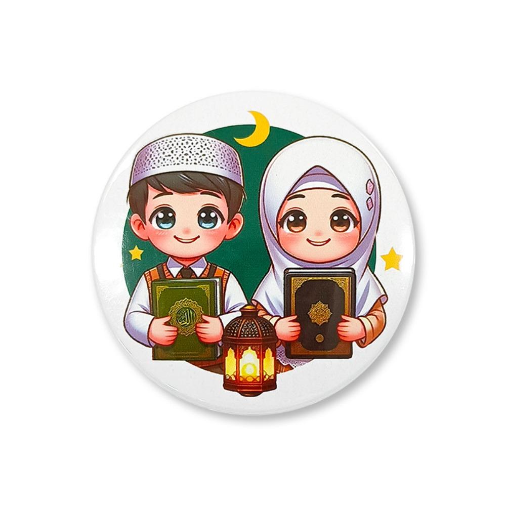 

Creative Cartoon Eid Mubarak Badges Tinplate Unisex Ramadan Brooch Star Moon Gift Moon Things Pin Clothes Decoration
