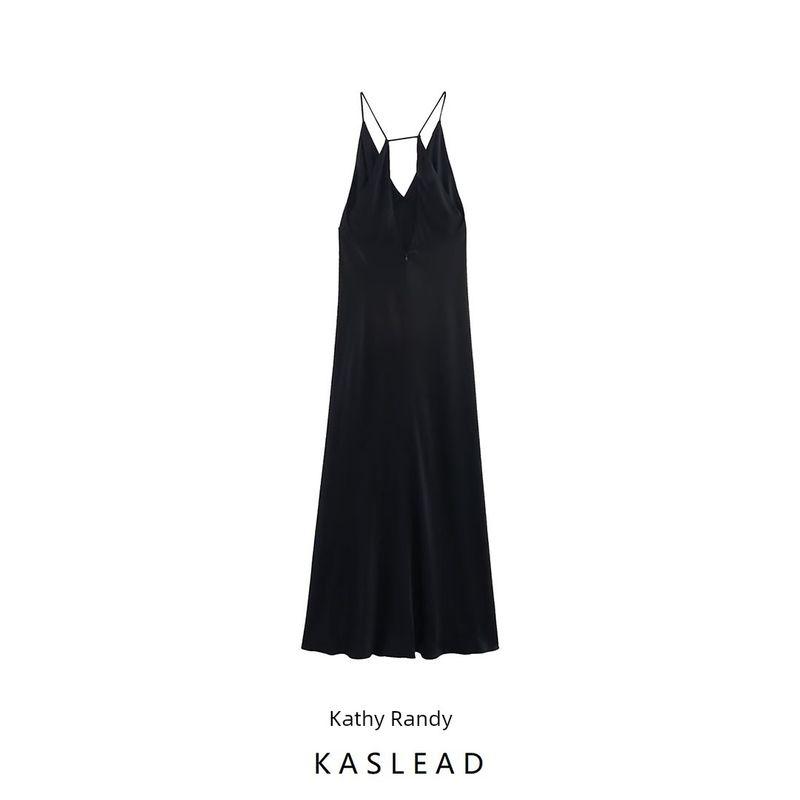 Kaslead New Women clothes Western Style Fashion Simple Underwear Length Dress 3270712