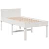 Vidaxl Bed Frame Without Mattress, White, 90X190 Cm, Solid Pine Wood