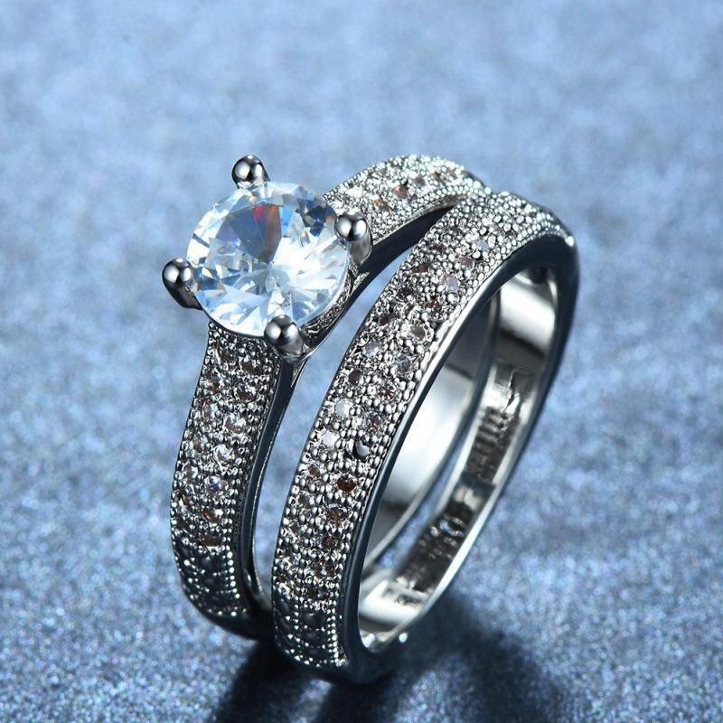 Micro Set Ring Simulation Diamond Proposal Ring, Engagement Banquet Ring