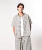 Athplatform Au61Sh15_Wrinkle Stripe Lounge Shirt_Navy