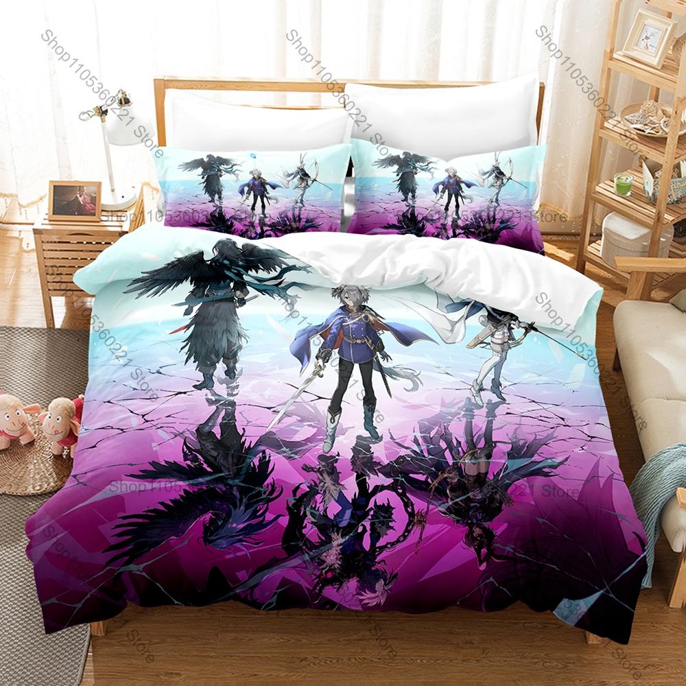 Strategy RPG Fire Emblem Full Printed 3PCS Bedding Duvet Cover + 2 Pillowcases Teen Gamer Dorm Home Decoration Anime