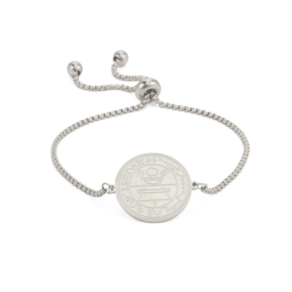 Vintage Wealth Protection Secret Charm Bracelet  Seal of Solomon Fortune Amulet Jewelry Stainless Steel Accessories Gift