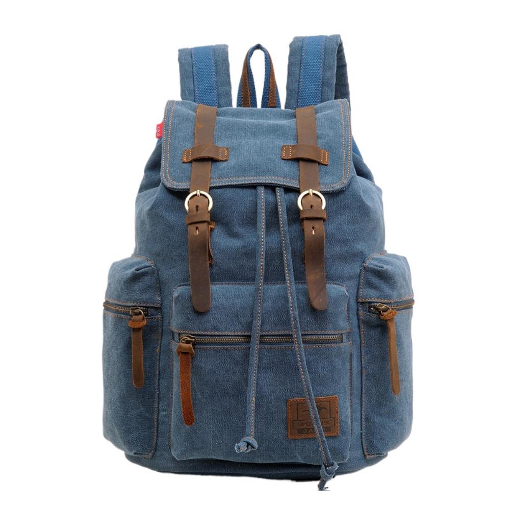 Canvas Bag Retro Men's Bag Durable Backpack Computer Bag Student Schoolbag Outdoor Travel Bag