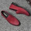 Rote Luxus Herren Slipper Loafer Echtes Leder Formelle Schuhe Elegante Kleiderschuhe Hohe Qualität Herrenschuhe Freizeit Schuhe Mokassins
