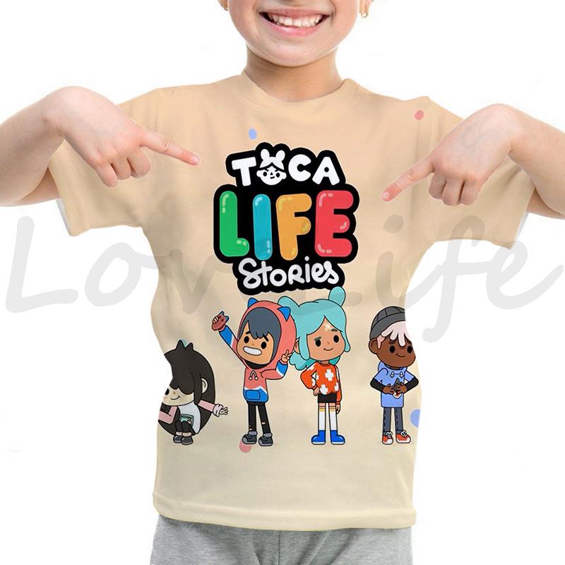 Toca Life World T Shirt Girls Boys Summer Casual Short Sleeve Tshirt Kids Cartoon Toca Boca T-shirt Camisetas Children Clothes