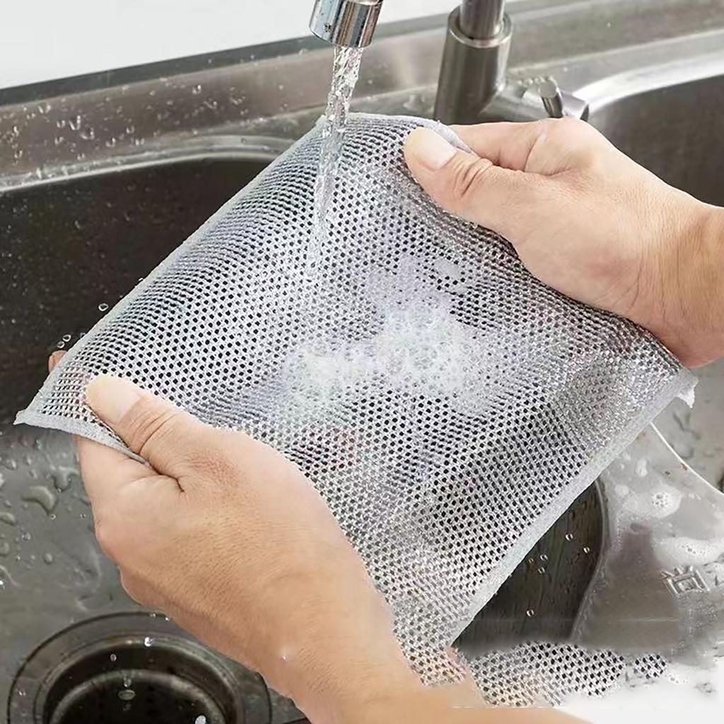 Housework Cleaning Gloves Steel Wire Ball Dish Washing Gloves Kitchen Dishcloth Dishwashing Cleaning Cloth Cleaning Tools