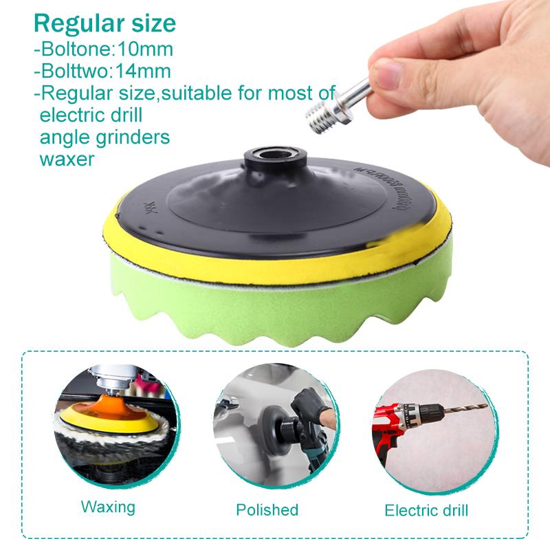8/11Pcs 3 inch Car Polishing Disc Self-Adhesive Buffing Waxing Sponge Wool Wheel Polishing Pad For Car Polisher Drill Adapter