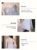 2026 Ice Silk Women’s Pajamas: Mid-Length, Chest Pads, Camisole, Nightgown, Pure Desire Style, Lightweight Home Wear.