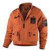Militærjakke for menn Utendørs Casual Vanntett Stand Collar Bomberjakke Frakk med flere lommer Herre Glidelås foran Cargo Army Windbreaker Yttertøy