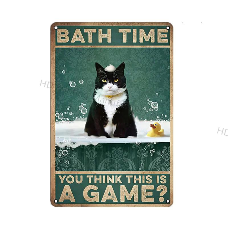 Black Cat Vintage Metal Sign Metal Retro Tin Plaque Poster For Bedroom Living Room Pet Shop Wall Decor Pin Up Funny Cat Plate