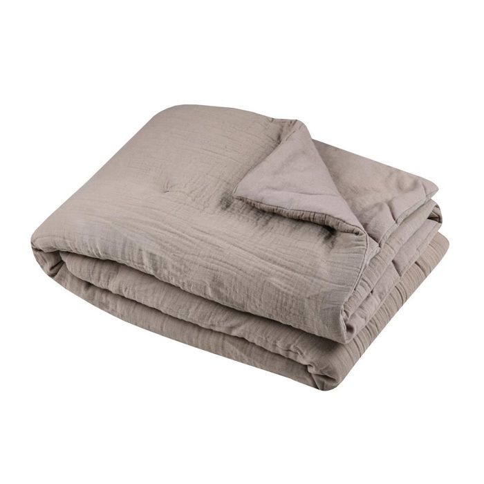 Plaid ou Edredon - Colors beige - 125 x 150 cm - Double gaze de coton - Doux et confortable