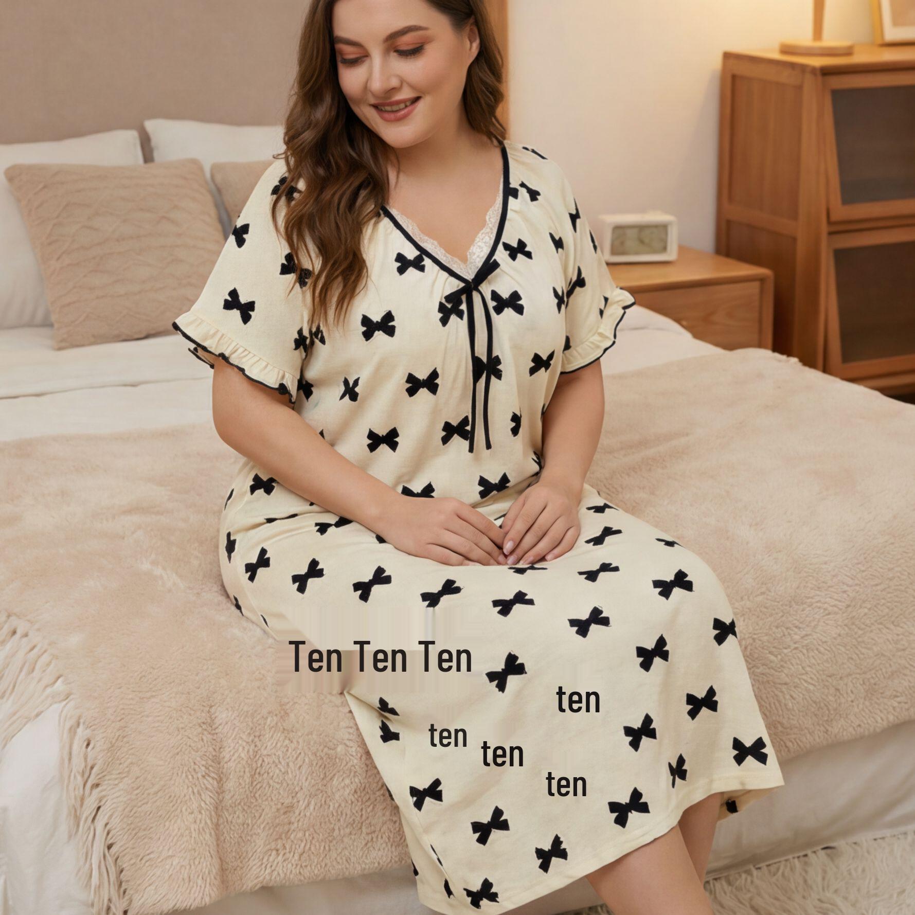 

Женская шелковая ночная рубашка большого размера с принтом из бабочек - Стильная одежда для сна и халат 0XL