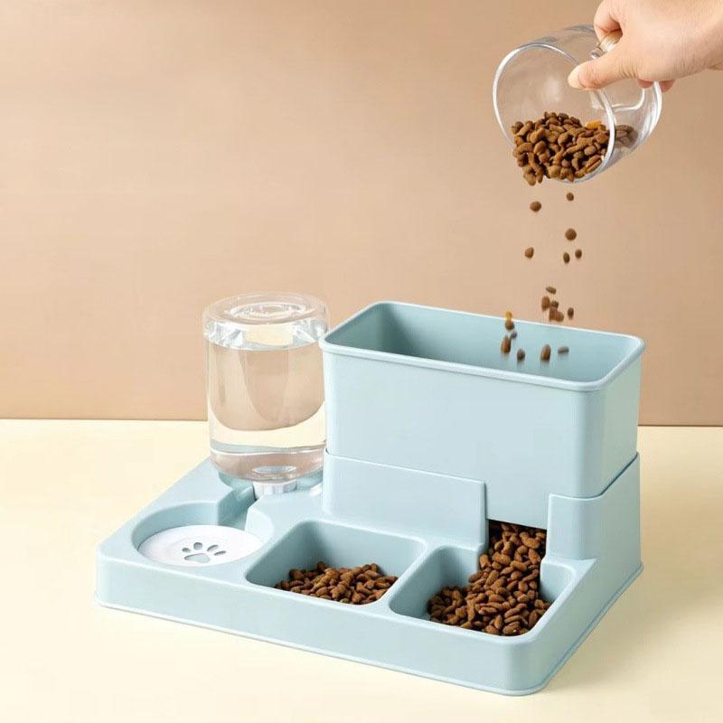 Automatic Cat Feeder Water Dispenser Integrated Pet Food Bowl Drinking Fountain Dual Use Dog Kitten Feeding Watering Pet