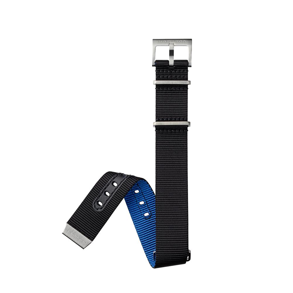 [Hamilton] Black, Blue NATO Strap 20mm H6008231011