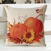 Thanksgiving Day-Kissenbezug, Kürbis-Sonnenblumen-Kissen, Vogel-Druck-Kissenbezug mit verstecktem Reißverschluss, rustikaler Bauernhaus-Herbst-Couch-Dekor-Kissenbezug